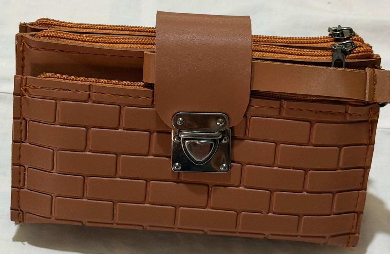 Premium Brown Multi-Compartment Hand Wallet / Clutch