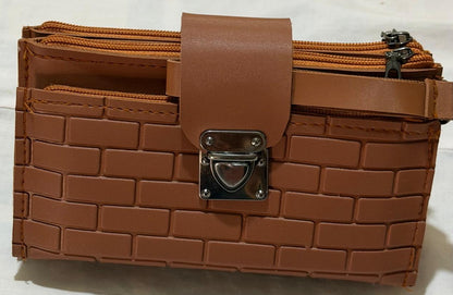 Premium Brown Multi-Compartment Hand Wallet / Clutch