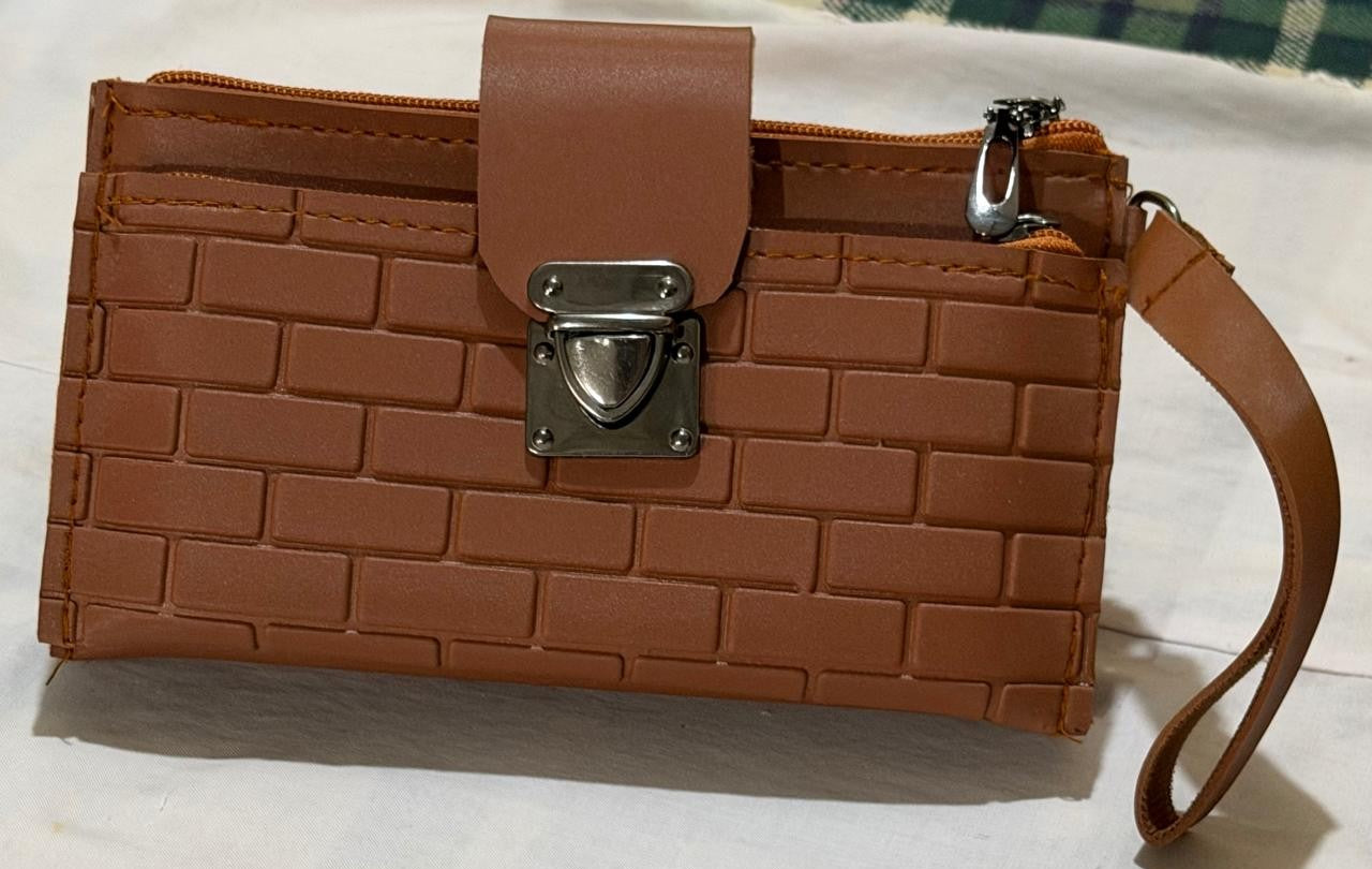 Premium Brown Multi-Compartment Hand Wallet / Clutch