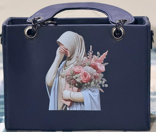 Elegant Printed Top Handle Handbag / Tote Bag