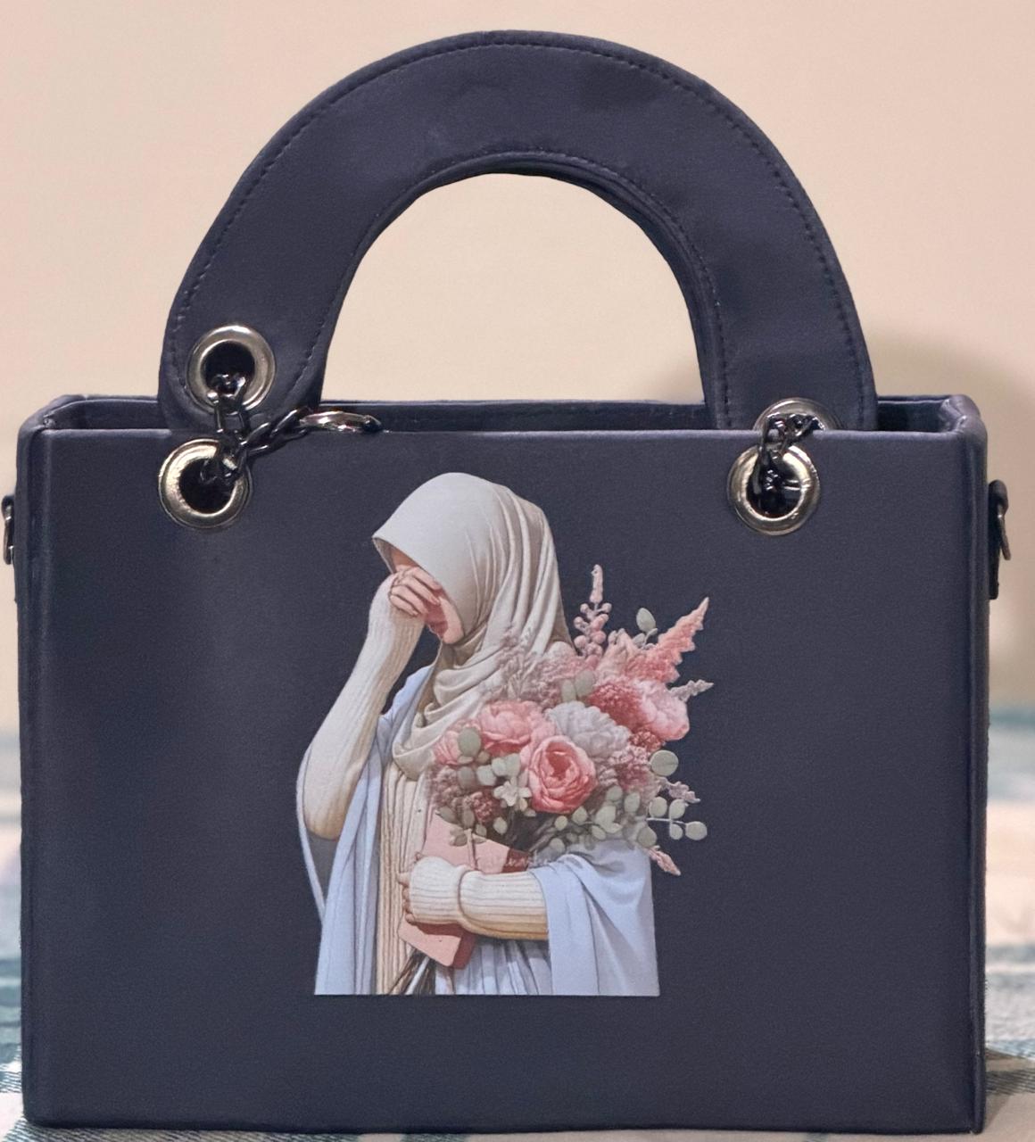 Elegant Printed Top Handle Handbag / Tote Bag